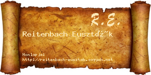 Reitenbach Euszták névjegykártya